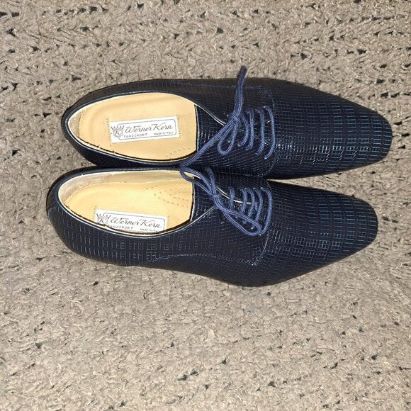 WERNER KERN-Ravenna-Blue/Black Printed Leather-Dance Shoes-Sz 7.5 UK/9 US-NWOB - Picture 8 of 8